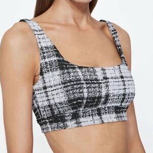 ONA BY YOON CHUNG Plaid Sports Bra